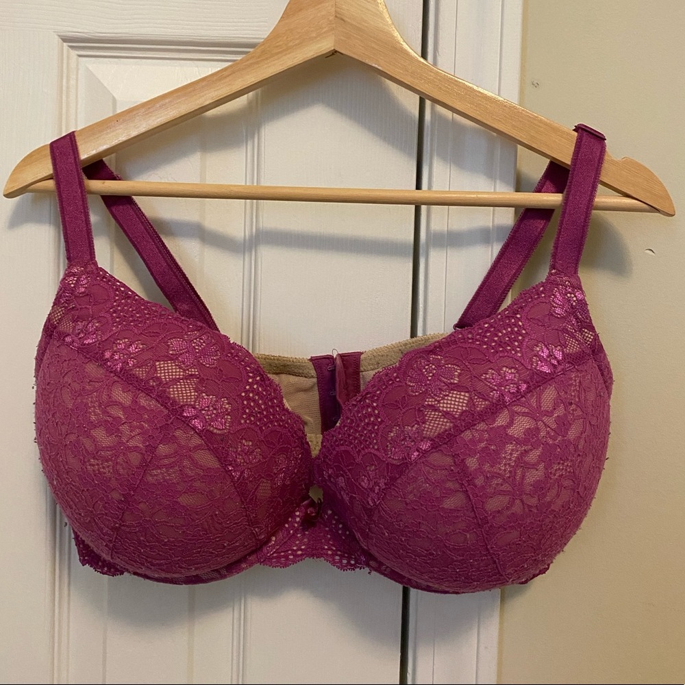 Torrid Plunge Push-Up Bra 40DDD (40F) - dark pink